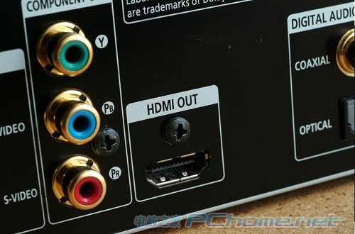 BD-P1000為用家提供色差和HDMI的輸出。