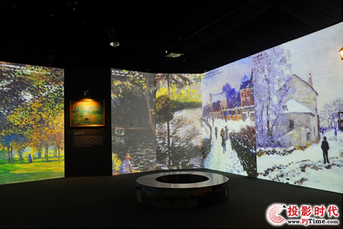 激光與投影 記莫奈時光映跡多媒體藝術(shù)展