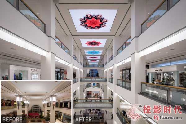 芝加哥900 North Michigan Shops安裝數(shù)字天幕