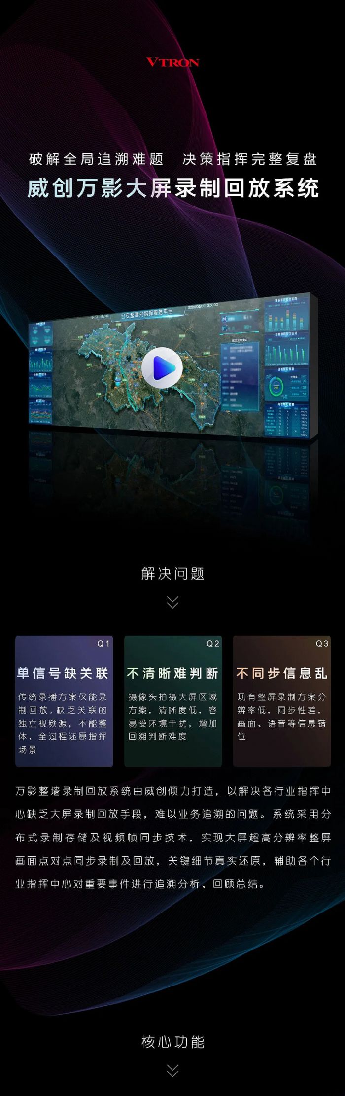 威創(chuàng)萬(wàn)影大屏錄制回放系統(tǒng)